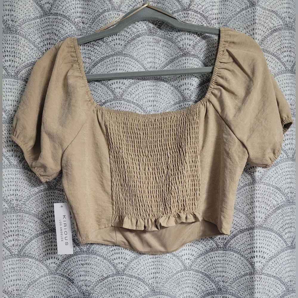 Kirious Los Angeles Women's Beige Corset Crop Top Size Large - Picture 2 of 4